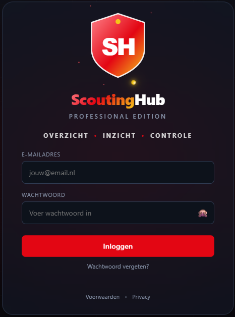 Loginscherm ScoutingHub